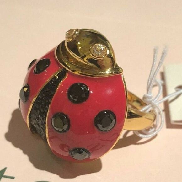 kate spade Jewelry - Kate Spade Ladybug Ring Gold Tone Size 5